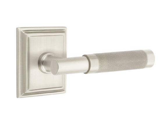 Emtek Select T-BAR Knurled Lever Concealed Screws with Wilshire Rosette