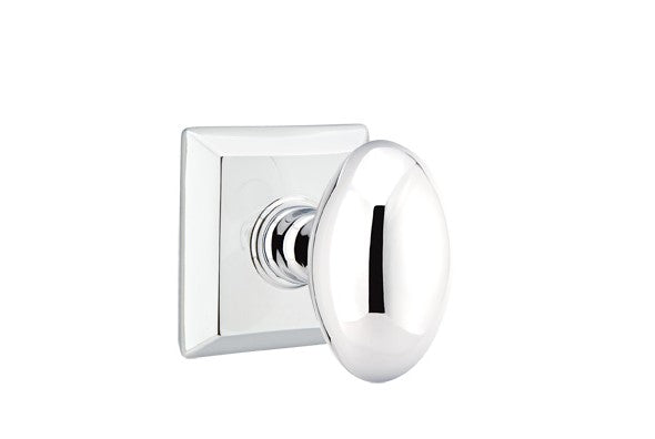 Emtek Egg Knob Concealed Screws With Quincy Rosette