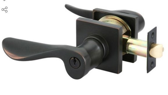 Emtek Luzern Key In Lever Lockset Single Cylinder with Square Rosette