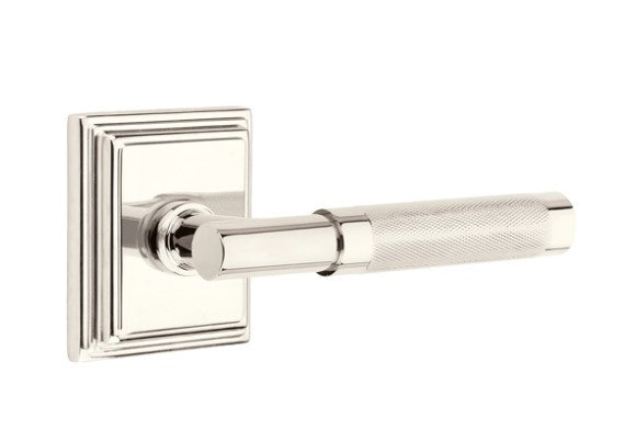 Emtek Select T-BAR Knurled Lever Concealed Screws with Wilshire Rosette