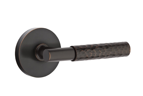 Emtek Select T-BAR Hammered Lever Concealed Screws with Disk Rosette