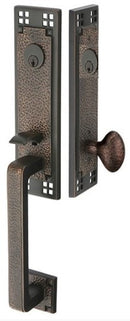 Emtek Arts & Crafts Brass Tubular Entry set with Spoke Knob