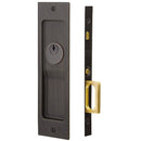 Emtek Sandcast Bronze Rustic Modern Rectangular Pocket Door Mortise Locks