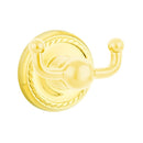 Emtek 2609 Traditional Brass Double Hook with Brass Rope Rosette