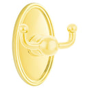 Emtek 2609 Traditional Brass Double Hook with Brass Oval Rosette