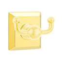 Emtek 2609 Traditional Brass Double Hook with Brass Quincy Rosette