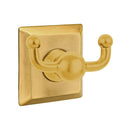 Emtek 2609 Traditional Brass Double Hook with Brass Quincy Rosette