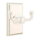 Emtek 2609 Traditional Brass Double Hook with Brass Rectangular Rosette