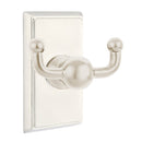 Emtek 2609 Traditional Brass Double Hook with Brass Rectangular Rosette
