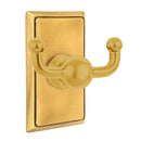 Emtek 2609 Traditional Brass Double Hook with Brass Rectangular Rosette