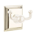 Emtek 2609 Traditional Brass Double Hook with Brass Wilshire Rosette
