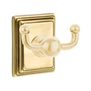 Emtek 2609 Traditional Brass Double Hook with Brass Wilshire Rosette