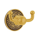 Emtek 2609 Traditional Brass Double Hook with Lancaster Rosette