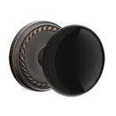 Emtek Brass Rosette Ebony Knob With Rope Rosette