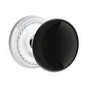 Emtek Brass Rosette Ebony Knob Concealed Screws With Rope Rosette