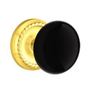 Emtek Brass Rosette Ebony Knob With Rope Rosette