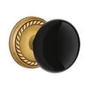 Emtek Brass Rosette Ebony Knob With Rope Rosette