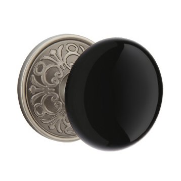 Emtek Brass Rosette Ebony Knob With Lancaster Rosette