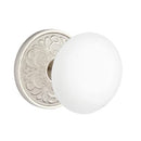 Emtek Brass Rosette Ice White Knob With Lancaster Rosette