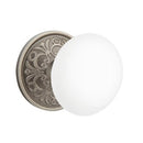 Emtek Brass Rosette Ice White Knob Concealed Screws With Lancaster Rosette