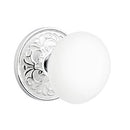 Emtek Brass Rosette Ice White Knob Concealed Screws With Lancaster Rosette