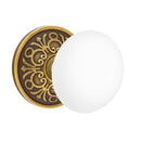 Emtek Brass Rosette Ice White Knob Concealed Screws With Lancaster Rosette