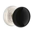 Emtek Brass Rosette Ebony Knob Concealed Screws With Ribbon & Reed Rosette