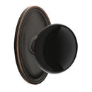 Emtek Brass Rosette Ebony Knob With Oval Rosette