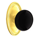 Emtek Brass Rosette Ebony Knob With Oval Rosette
