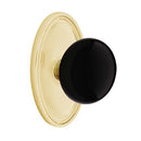 Emtek Brass Rosette Ebony Knob With Oval Rosette