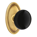 Emtek Brass Rosette Ebony Knob With Oval Rosette