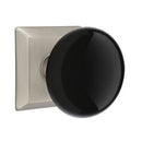 Emtek Brass Rosette Ebony Knob Concealed Screws With Quincy Rosette