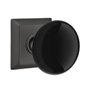 Emtek Brass Rosette Ebony Knob With Quincy Rosette