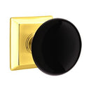 Emtek Brass Rosette Ebony Knob Concealed Screws With Quincy Rosette