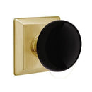 Emtek Brass Rosette Ebony Knob With Quincy Rosette