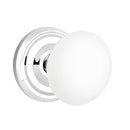 Emtek Brass Rosette Ice White Knob With Regular Rosette
