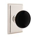 Emtek Brass Rosette Ebony Knob With Rectangular Rosette