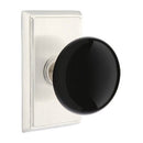 Emtek Brass Rosette Ebony Knob Concealed Screws With Rectangular Rosette