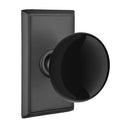 Emtek Brass Rosette Ebony Knob Concealed Screws With Rectangular Rosette