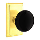 Emtek Brass Rosette Ebony Knob With Rectangular Rosette