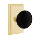 Emtek Brass Rosette Ebony Knob Concealed Screws With Rectangular Rosette