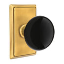 Emtek Brass Rosette Ebony Knob With Rectangular Rosette
