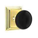 Emtek Brass Rosette Ebony Knob With Wilshire Rosette