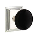 Emtek Brass Rosette Ebony Knob Concealed Screws With Wilshire Rosette