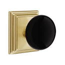 Emtek Brass Rosette Ebony Knob With Wilshire Rosette