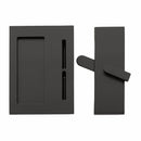 EMTEK Modern Rectangular Barn Door Privacy Lock and Flush Pull with Integrated Strike