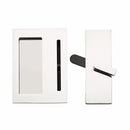 EMTEK Modern Rectangular Barn Door Privacy Lock and Flush Pull with Integrated Strike