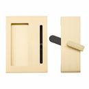 EMTEK Modern Rectangular Barn Door Privacy Lock and Flush Pull with Integrated Strike