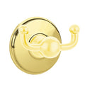 Emtek 2609 Traditional Brass Double Hook with Brass Watford Rosette