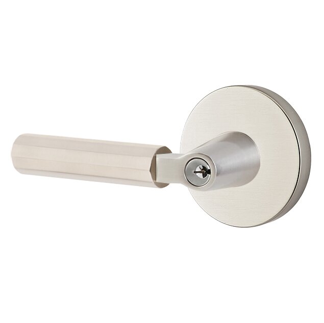 Emtek L Square Faceted Key In Lever Lockset Dummy, Pair with Disk Rosette